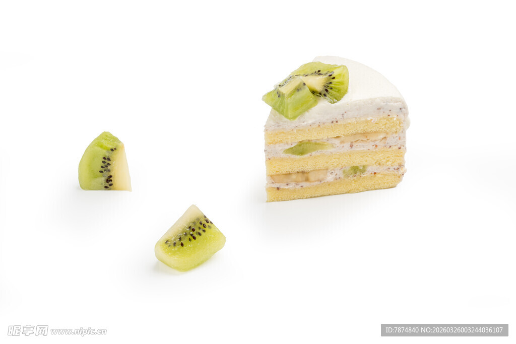 猕猴桃装饰的美味蛋糕