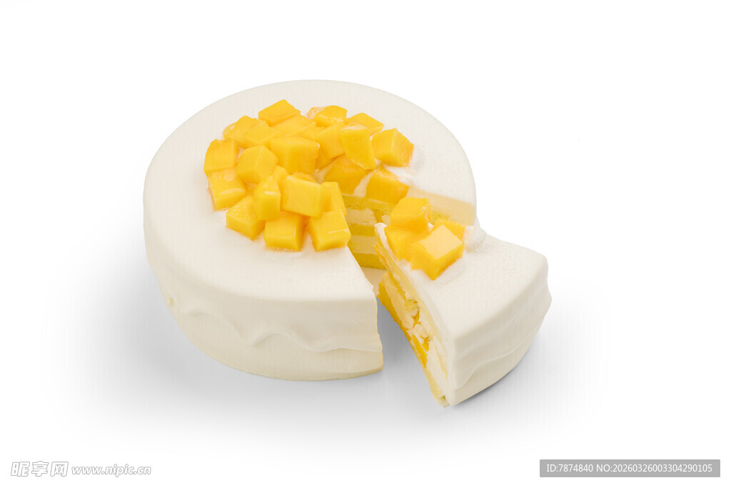 芝士蛋糕配芒果块