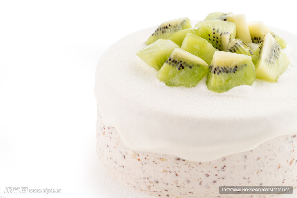 猕猴桃装饰的美味蛋糕
