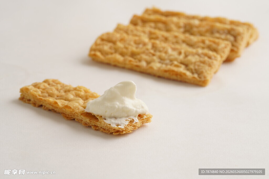 奶油夹心脆饼干特写