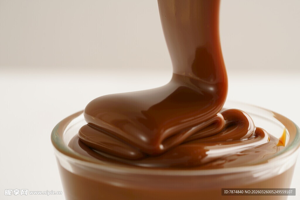 丝滑巧克力酱缓缓流淌