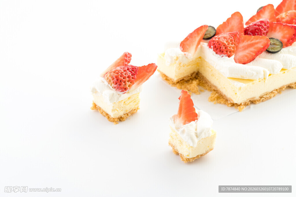 草莓芝士蛋糕美味切片