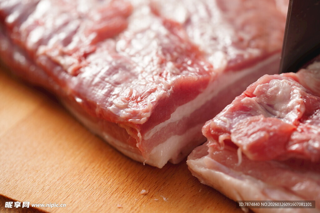 新鲜生猪肉特写