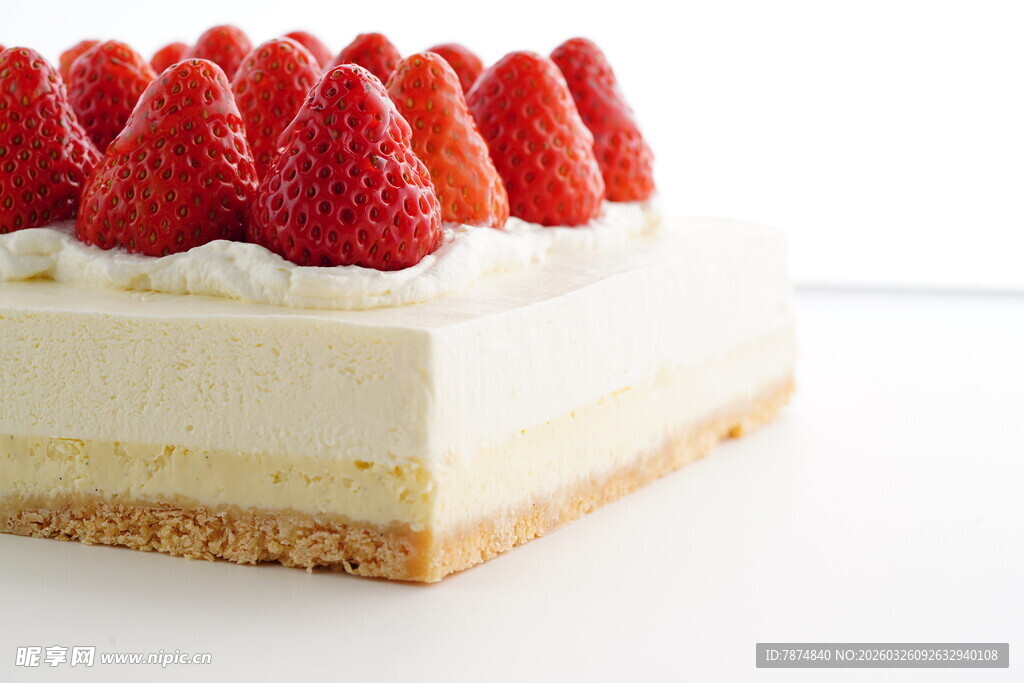 草莓芝士蛋糕特写