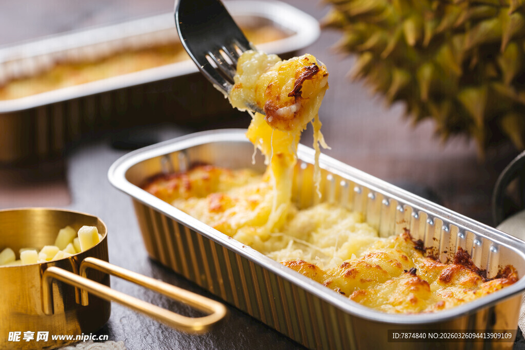 芝士榴莲美食诱人瞬间