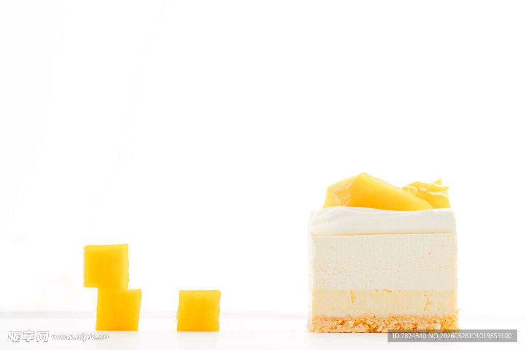 美味芒果芝士蛋糕及切块