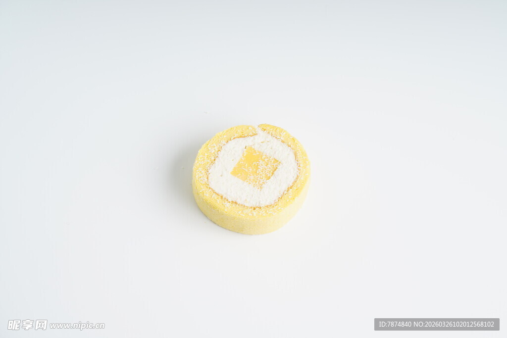 黄色夹心蛋糕特写