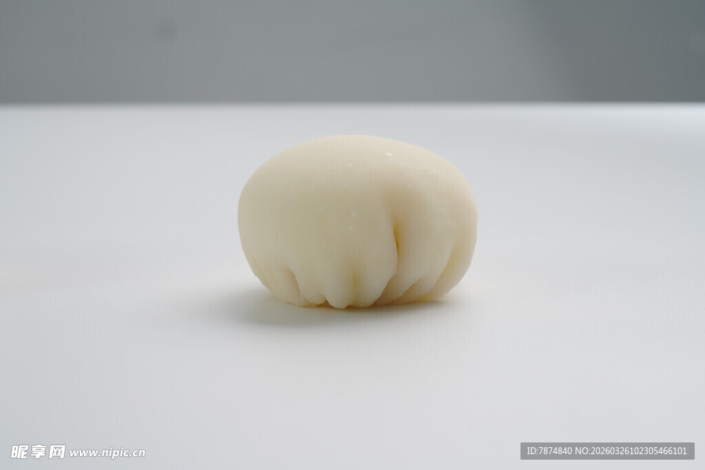 单个白胖包子特写