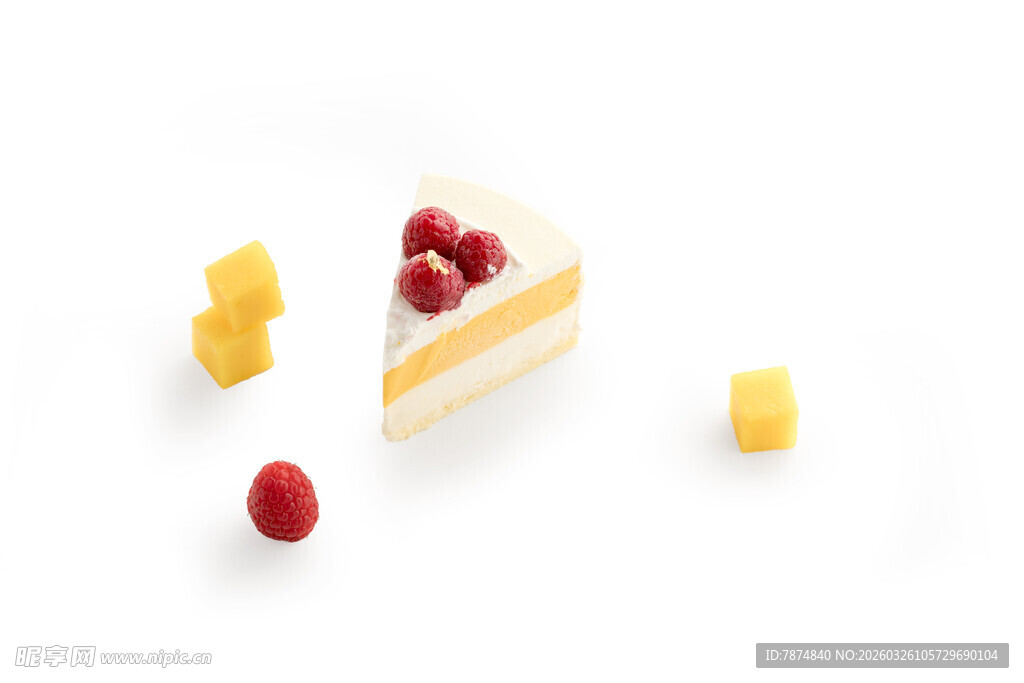 美味芝士蛋糕配鲜果