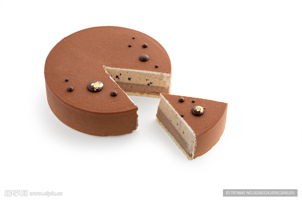 巧克力夹心蛋糕切块展示