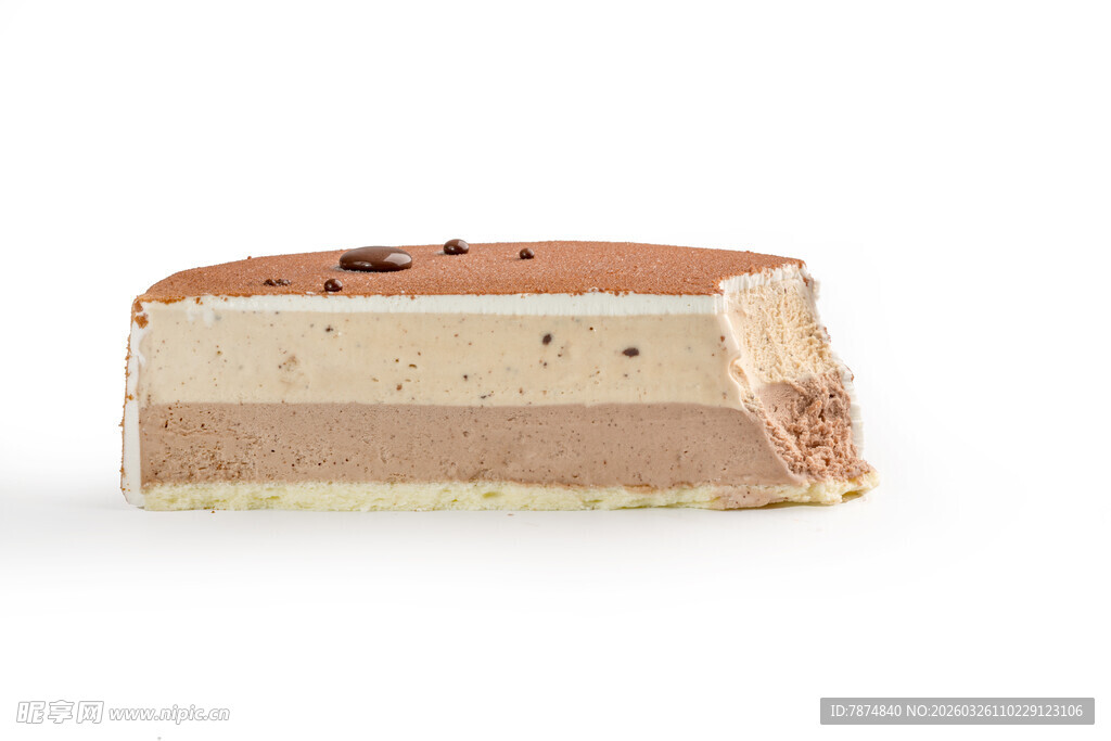 美味多层慕斯蛋糕切片