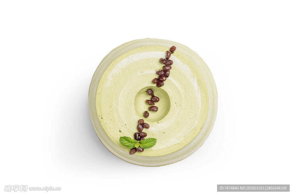 清新抹茶甜点配装饰