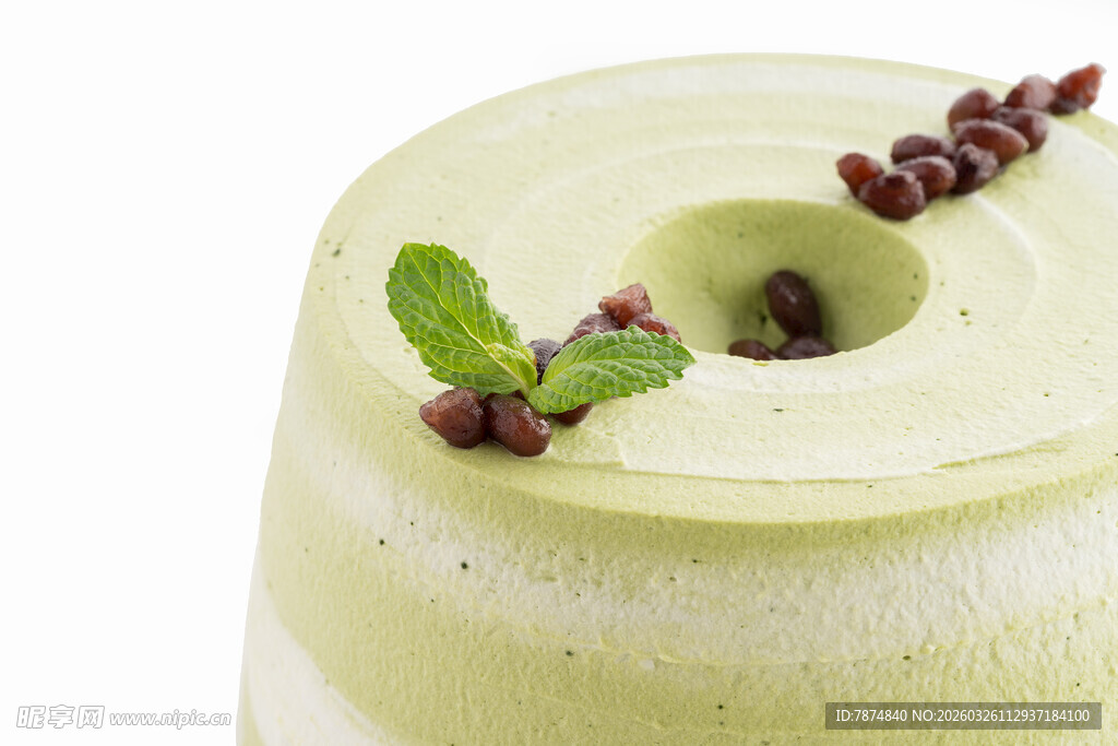 抹茶慕斯蛋糕 清新点缀