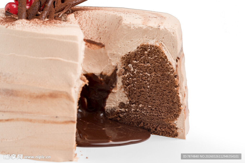 巧克力夹心蛋糕切块展示