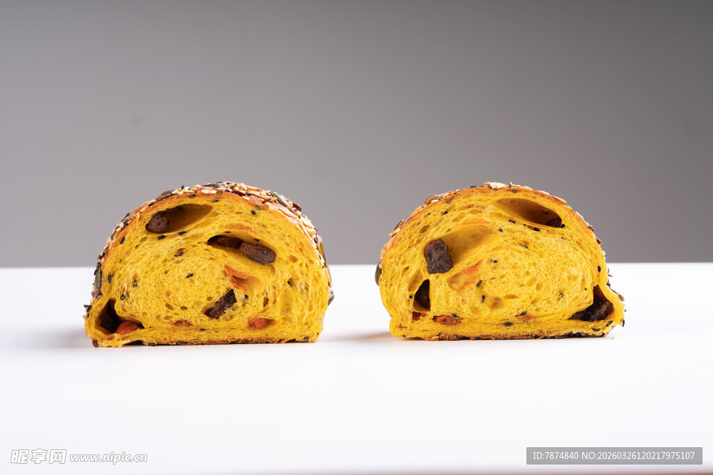 美味核桃面包特写