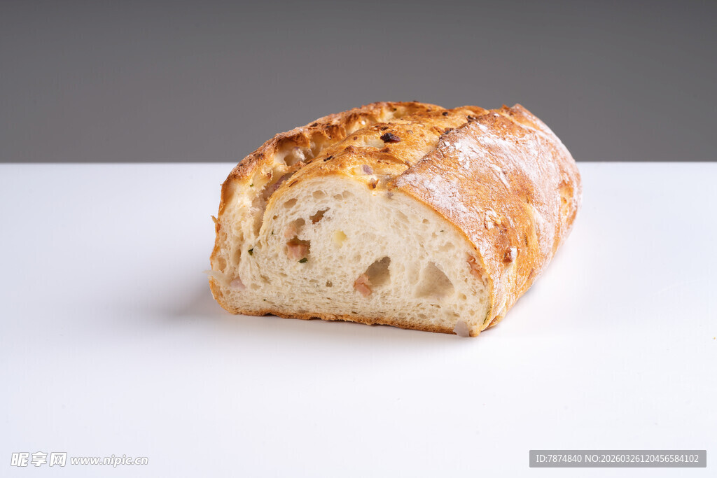 新鲜切片面包特写