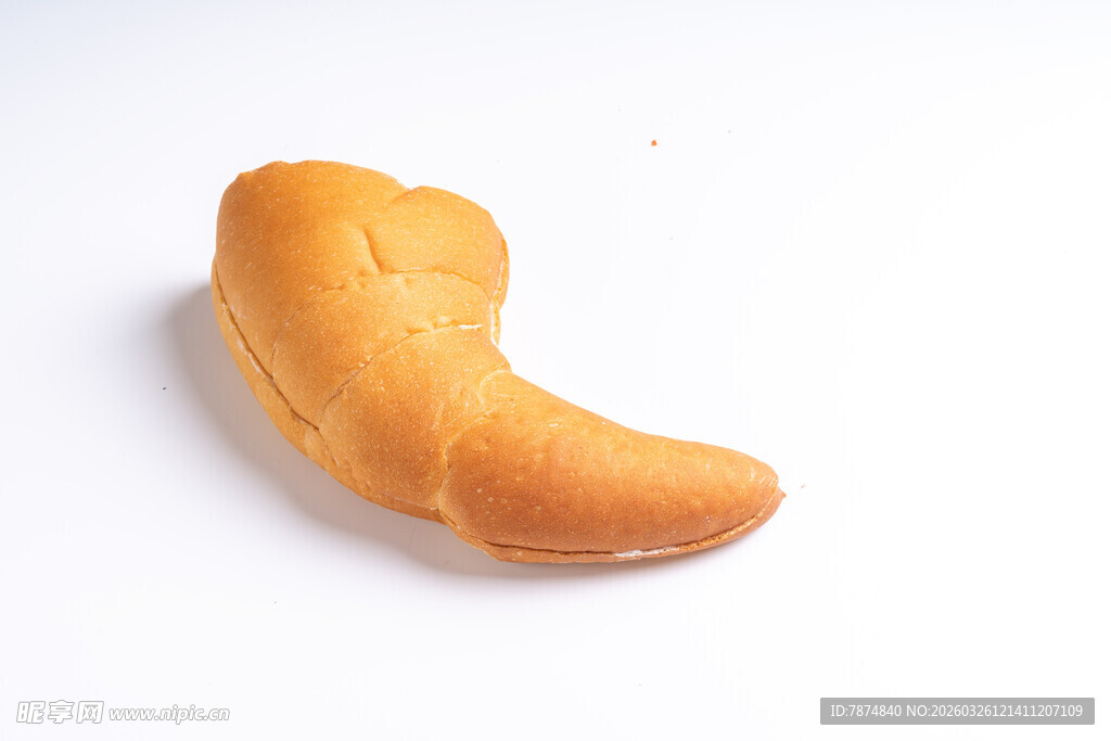 弯曲造型的美味小面包