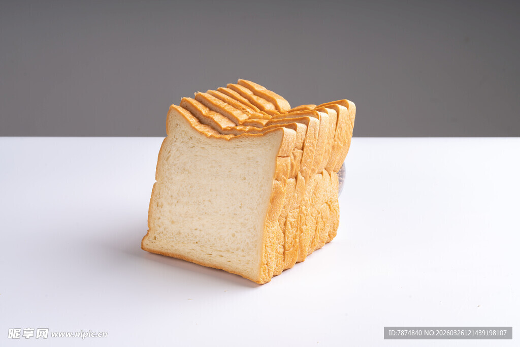 方形切片面包特写
