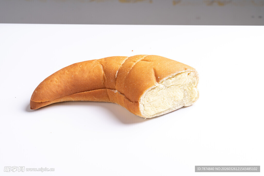 美味牛角面包特写