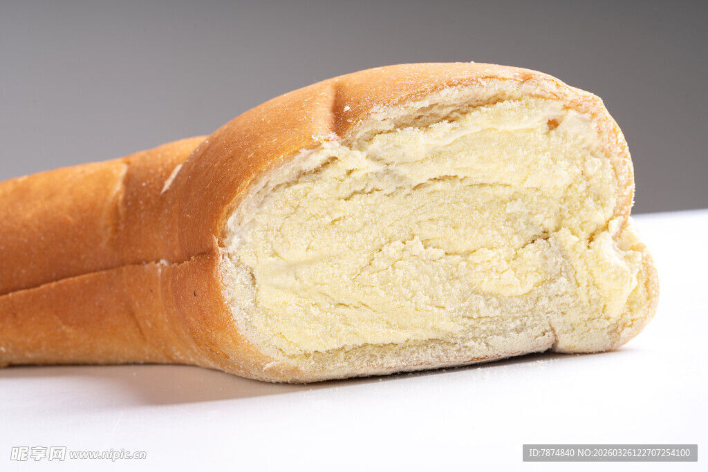 松软夹心面包特写