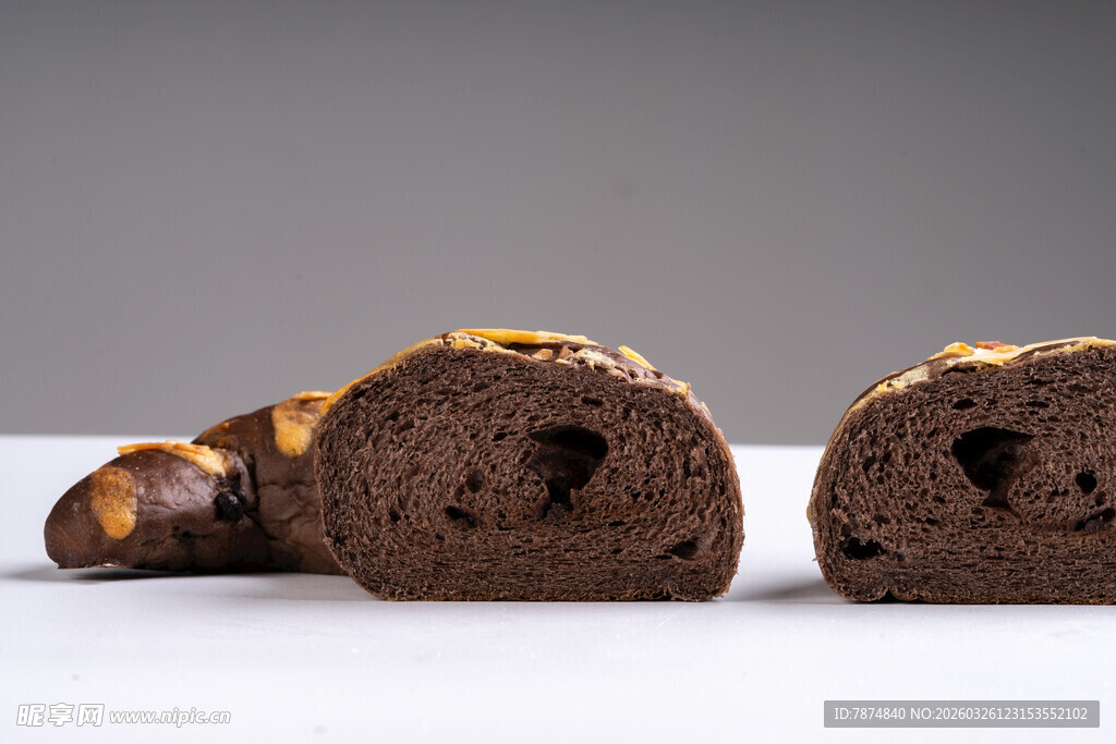 巧克力夹心面包特写