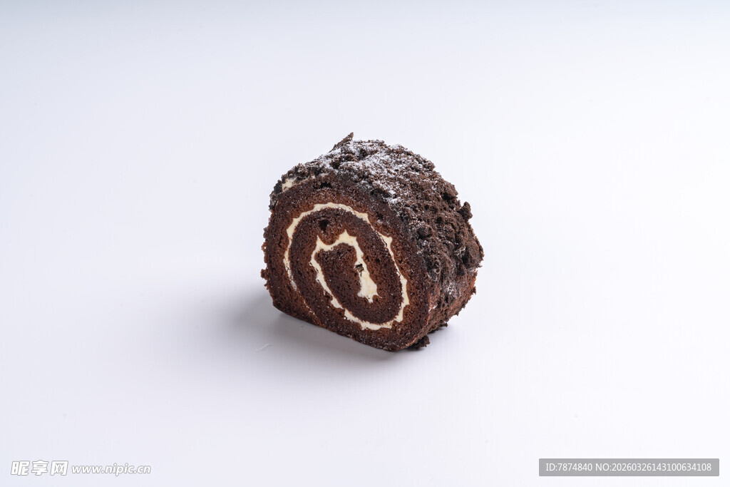 巧克力卷甜点特写