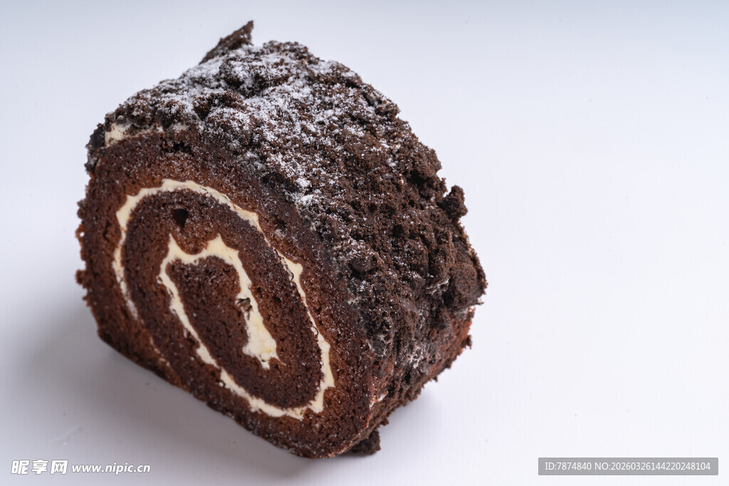 巧克力卷蛋糕特写