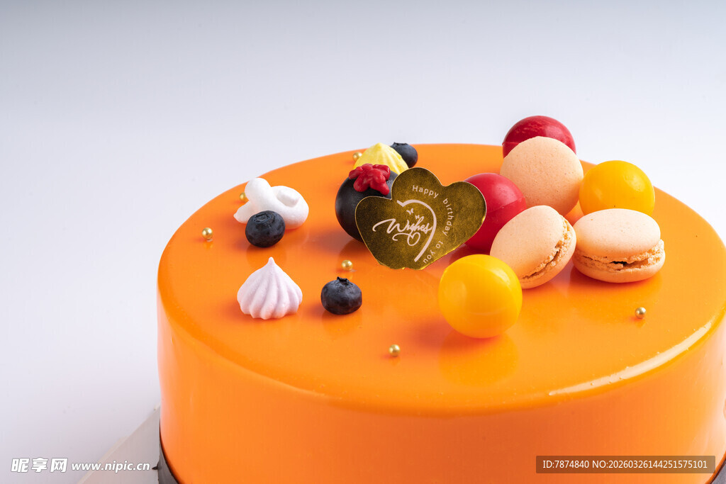 橙色精致甜点装饰丰富