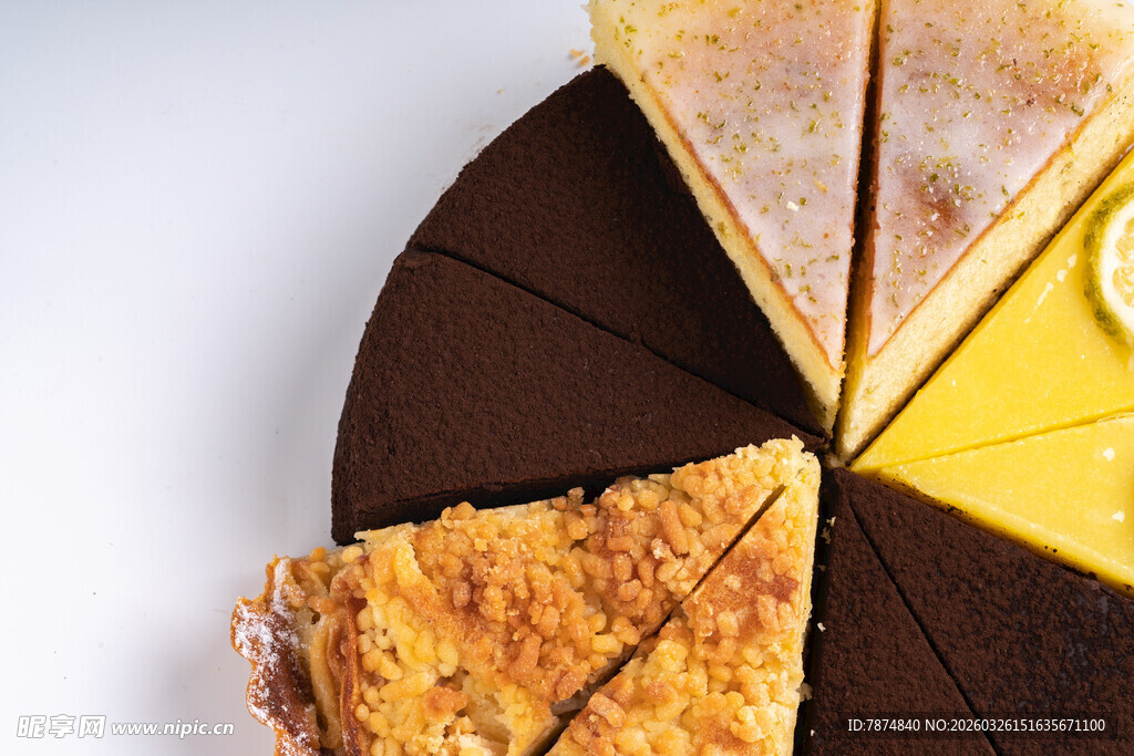 多样美味派切片展示