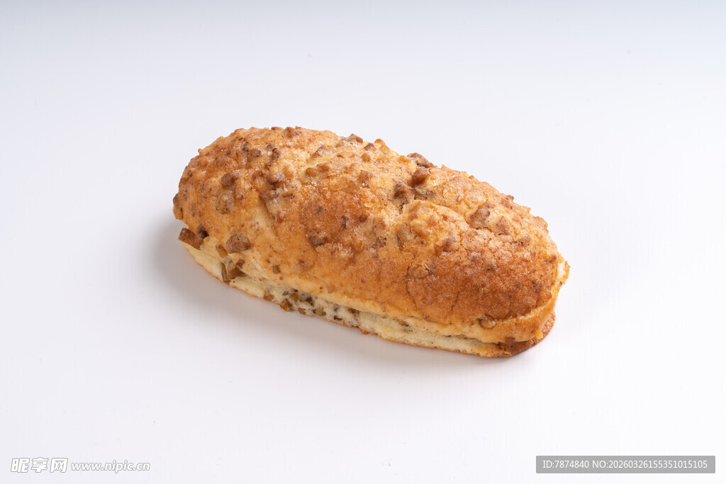 全麦坚果面包特写