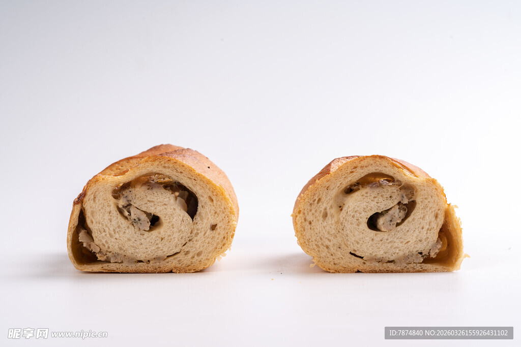 美味面包卷特写