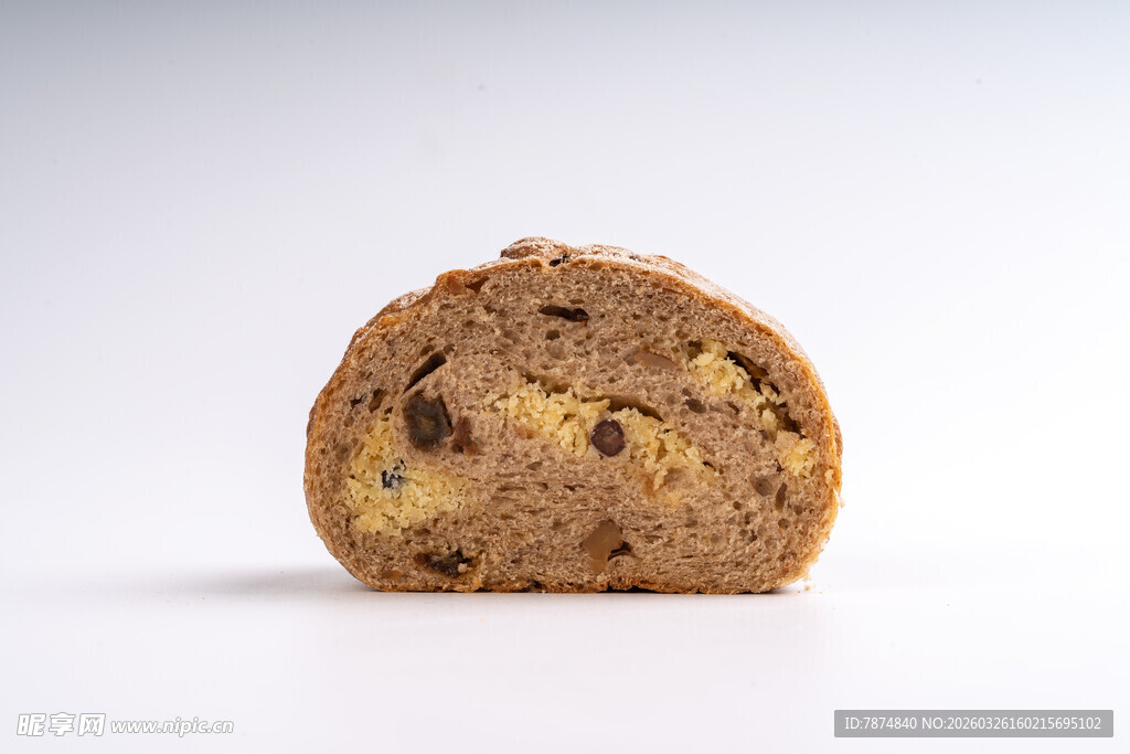 巧克力坚果风味面包切片