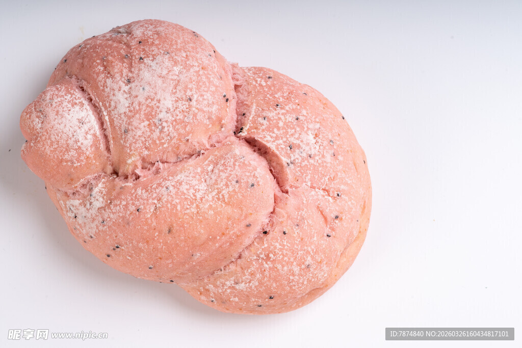 粉色褶皱面包特写