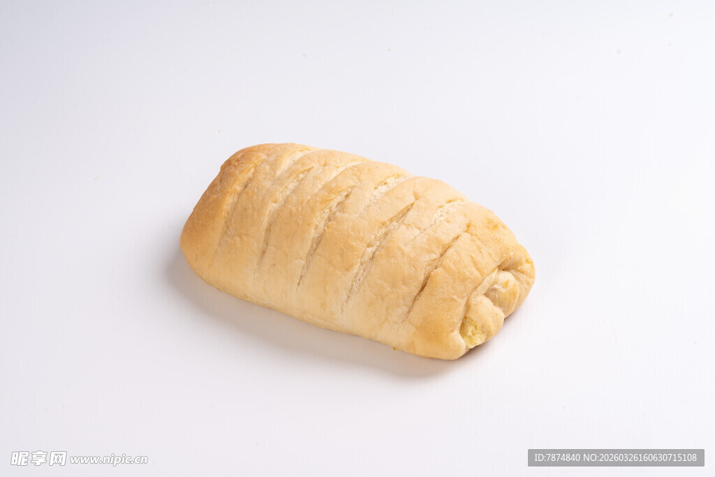 单个美味面包特写