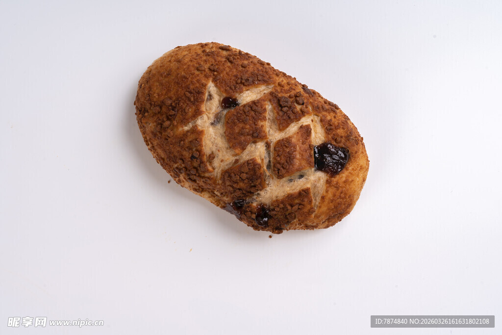 美味蓝莓巧克力面包