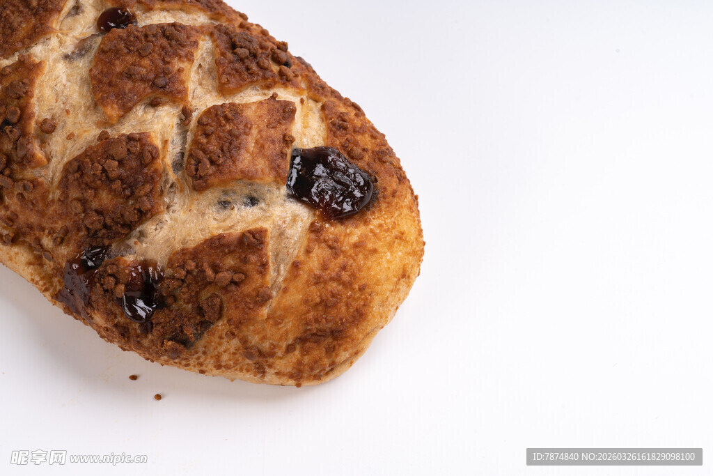美味葡萄干面包特写