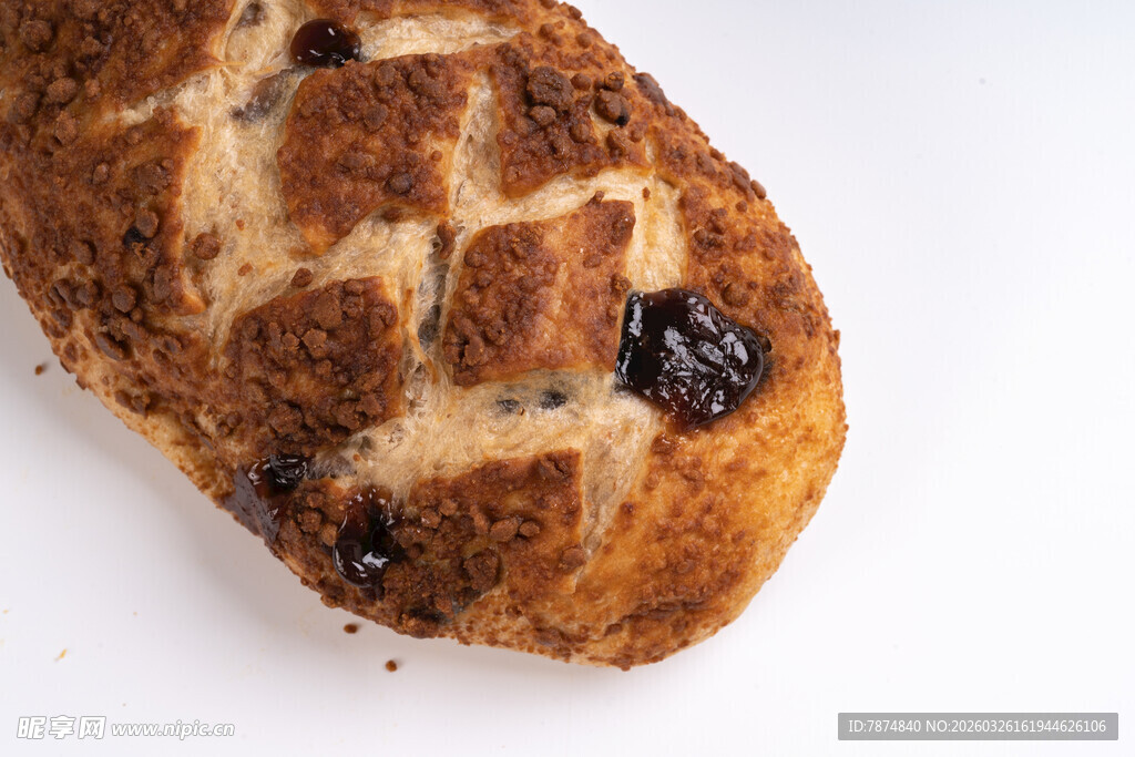 葡萄干面包特写