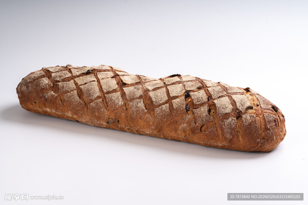 美味长条面包特写