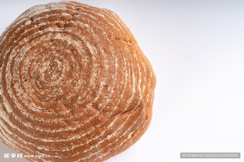 圆形纹理面包特写