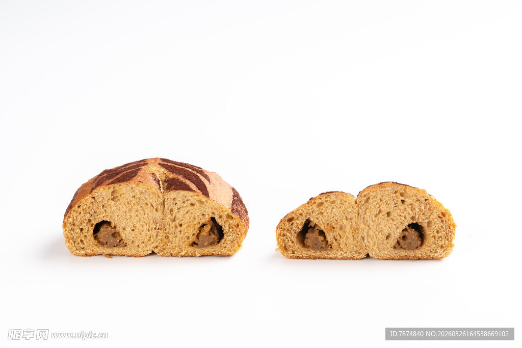 巧克力夹心面包特写