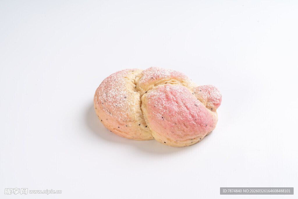 粉色螺旋面包特写