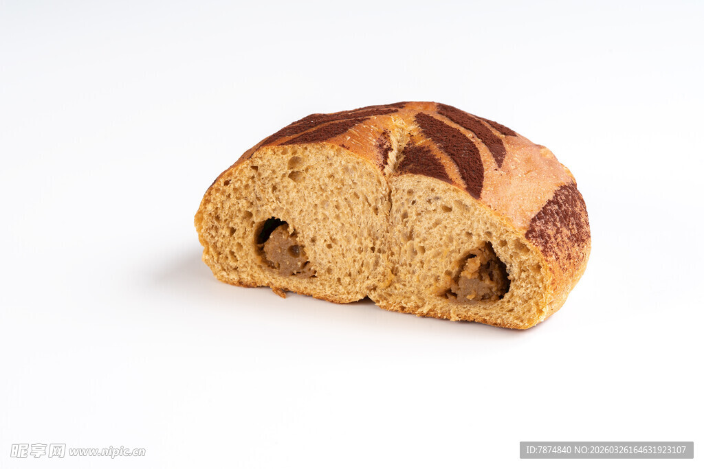 巧克力夹心面包特写