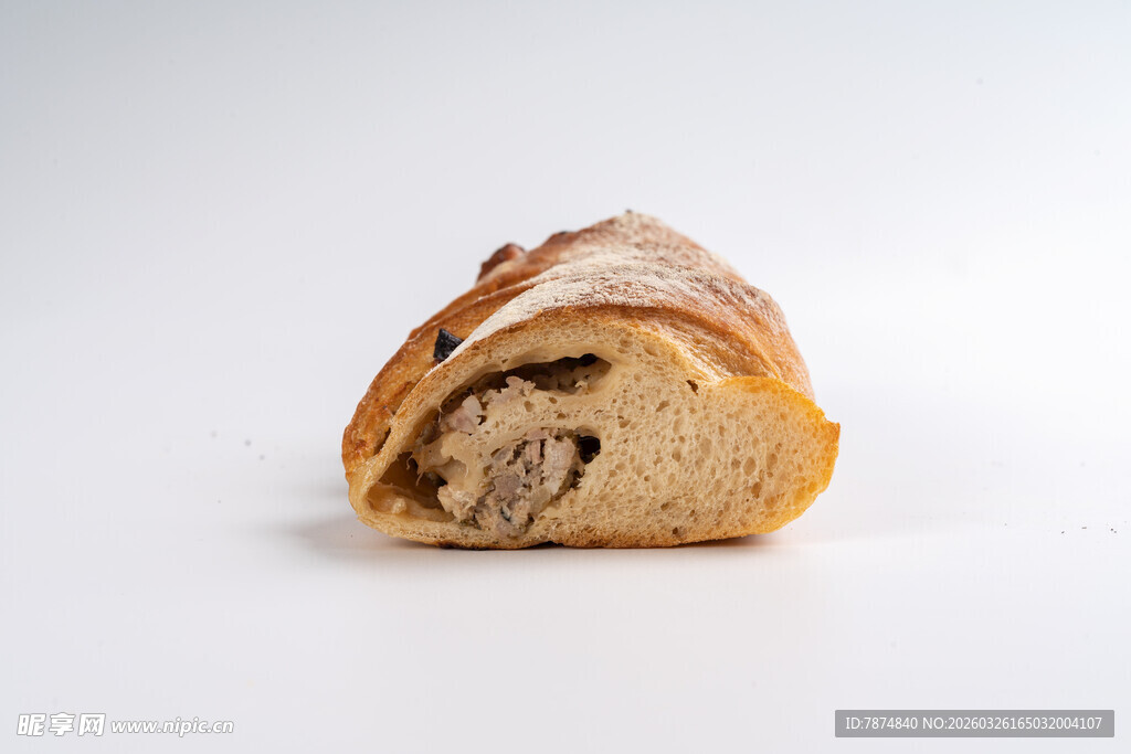 美味夹心面包特写