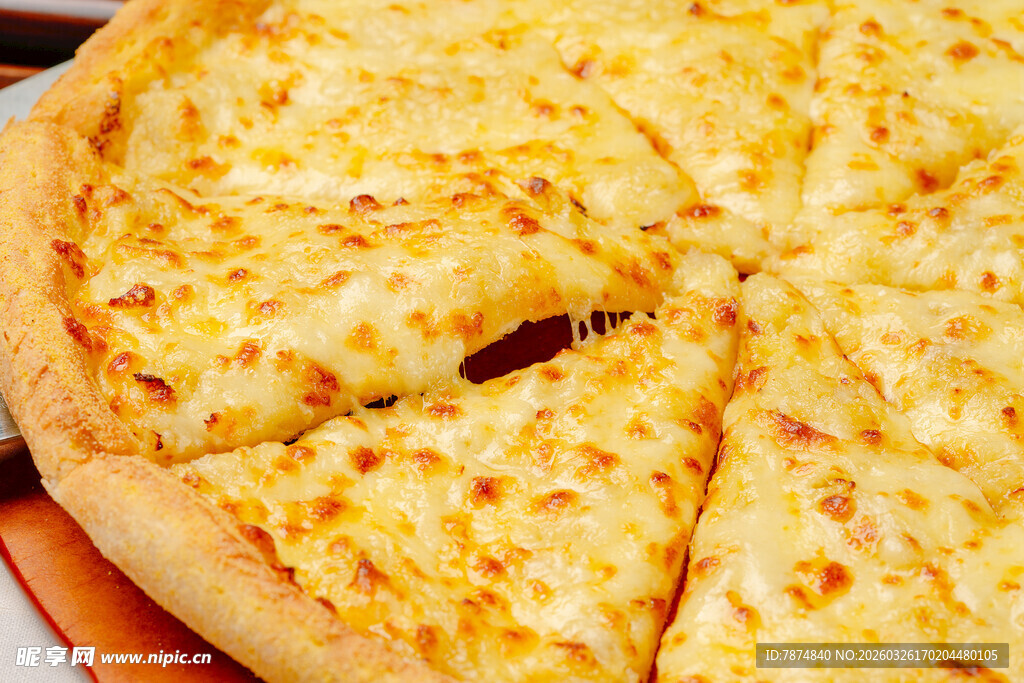美味芝士披萨特写