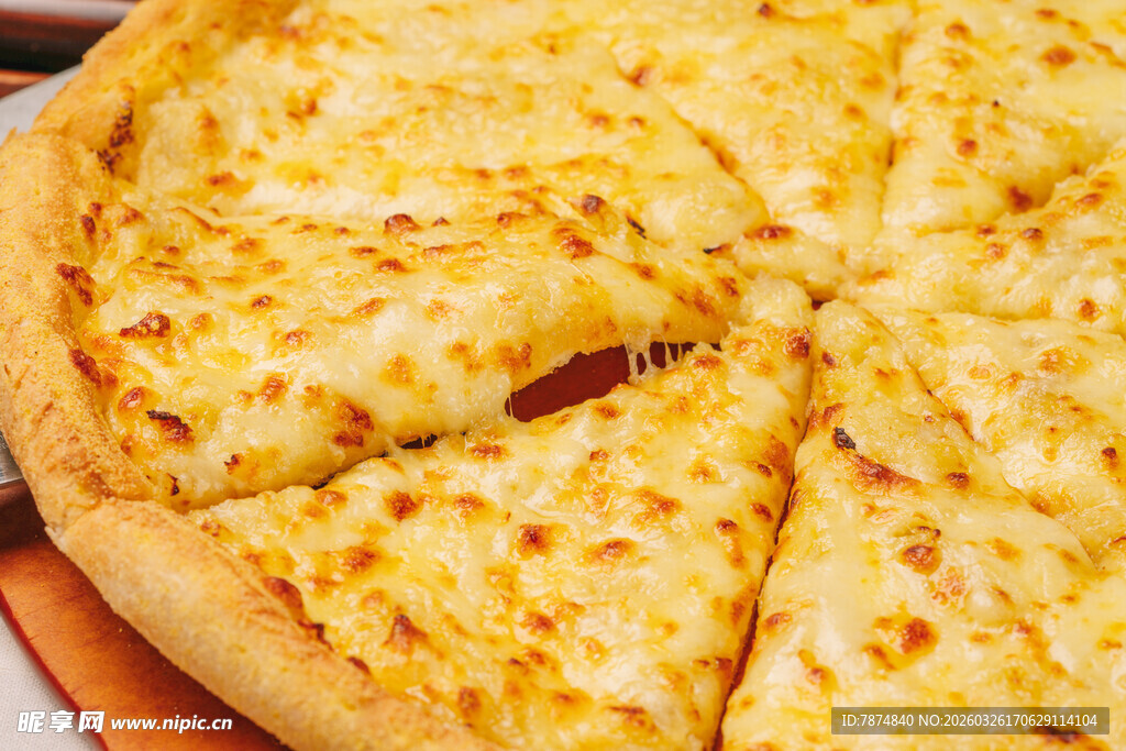 美味芝士披萨特写
