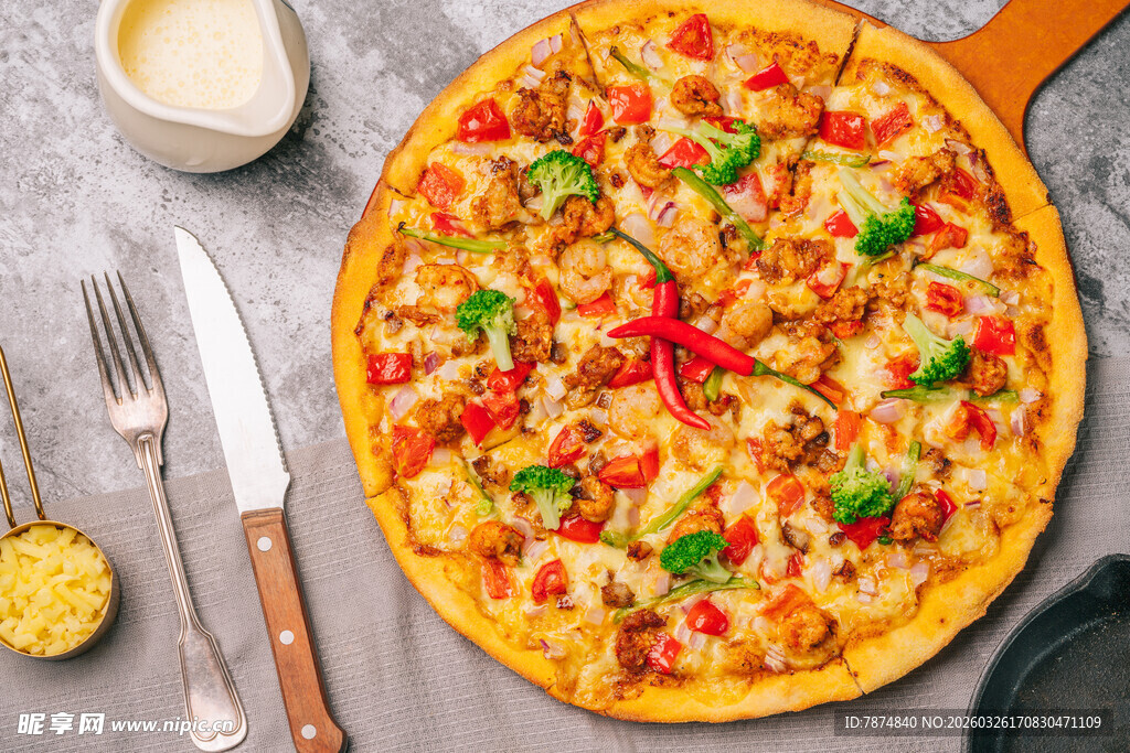 美味多彩蔬菜披萨