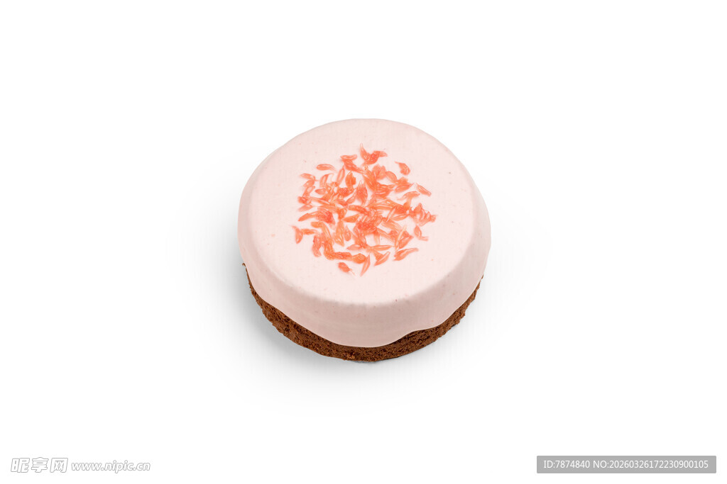 粉色雪花装饰小蛋糕