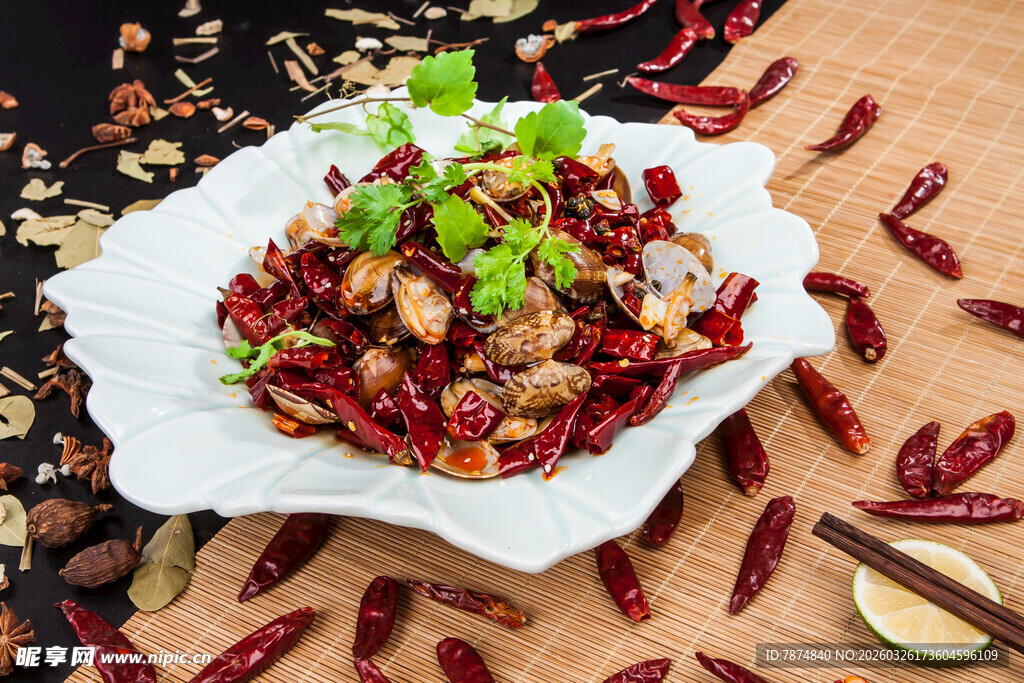 香辣可口的美味炒花甲