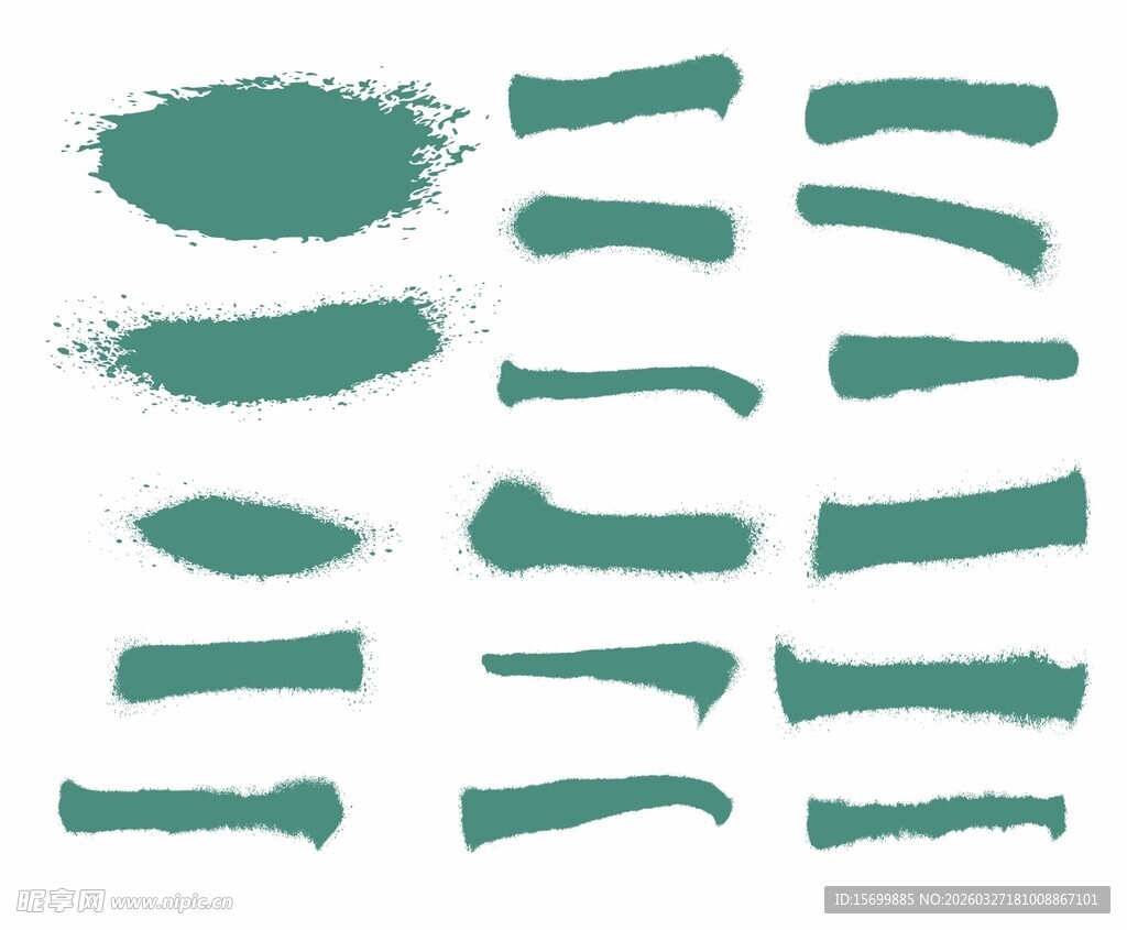 绿色笔触素材集合