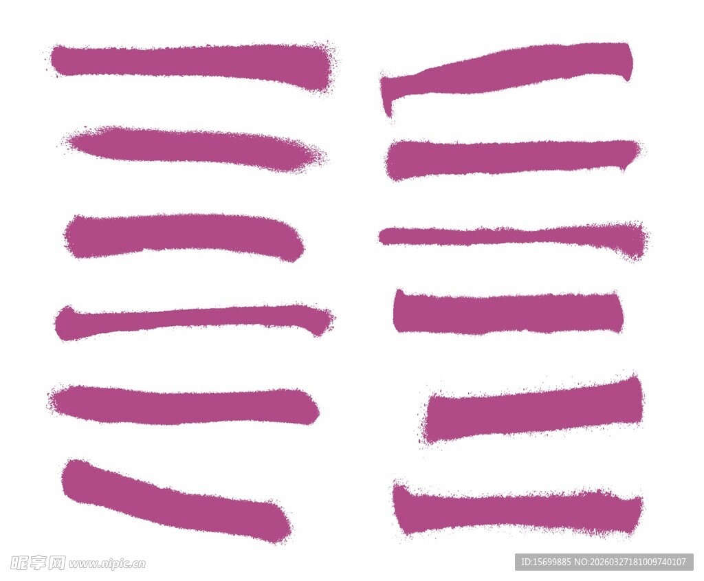 玫红色笔触线条素材